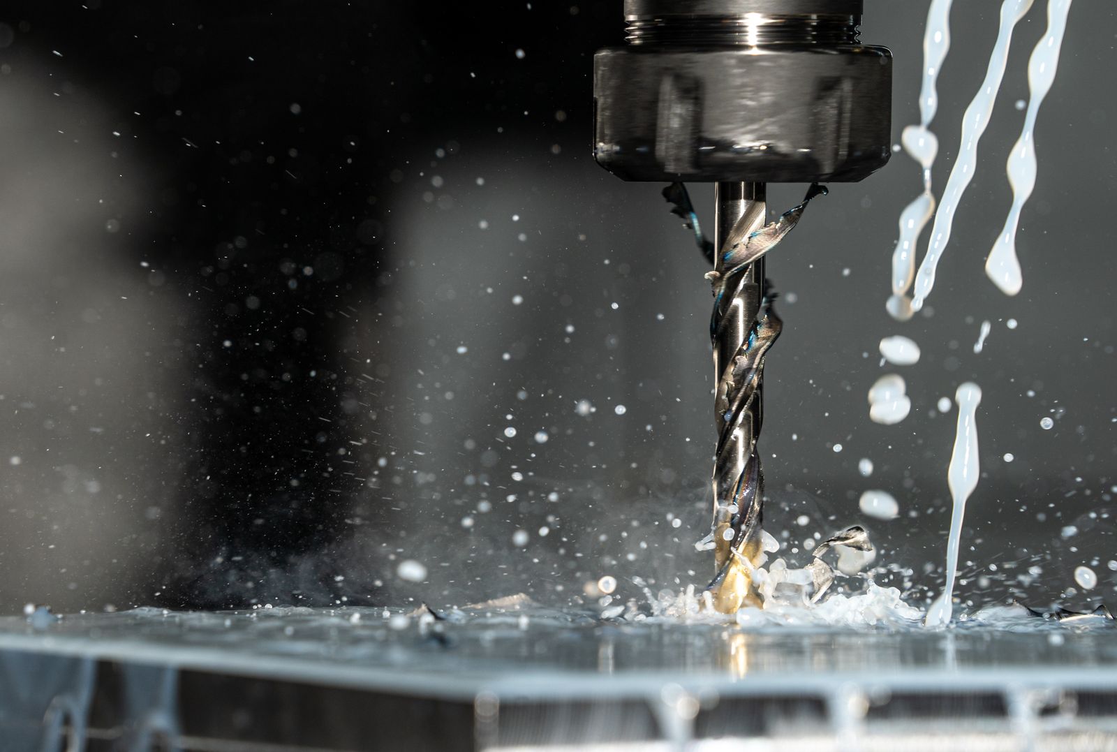 Five-axis CNC milling cell in production