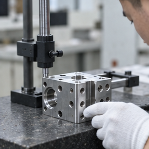 Granite surface plate inspection