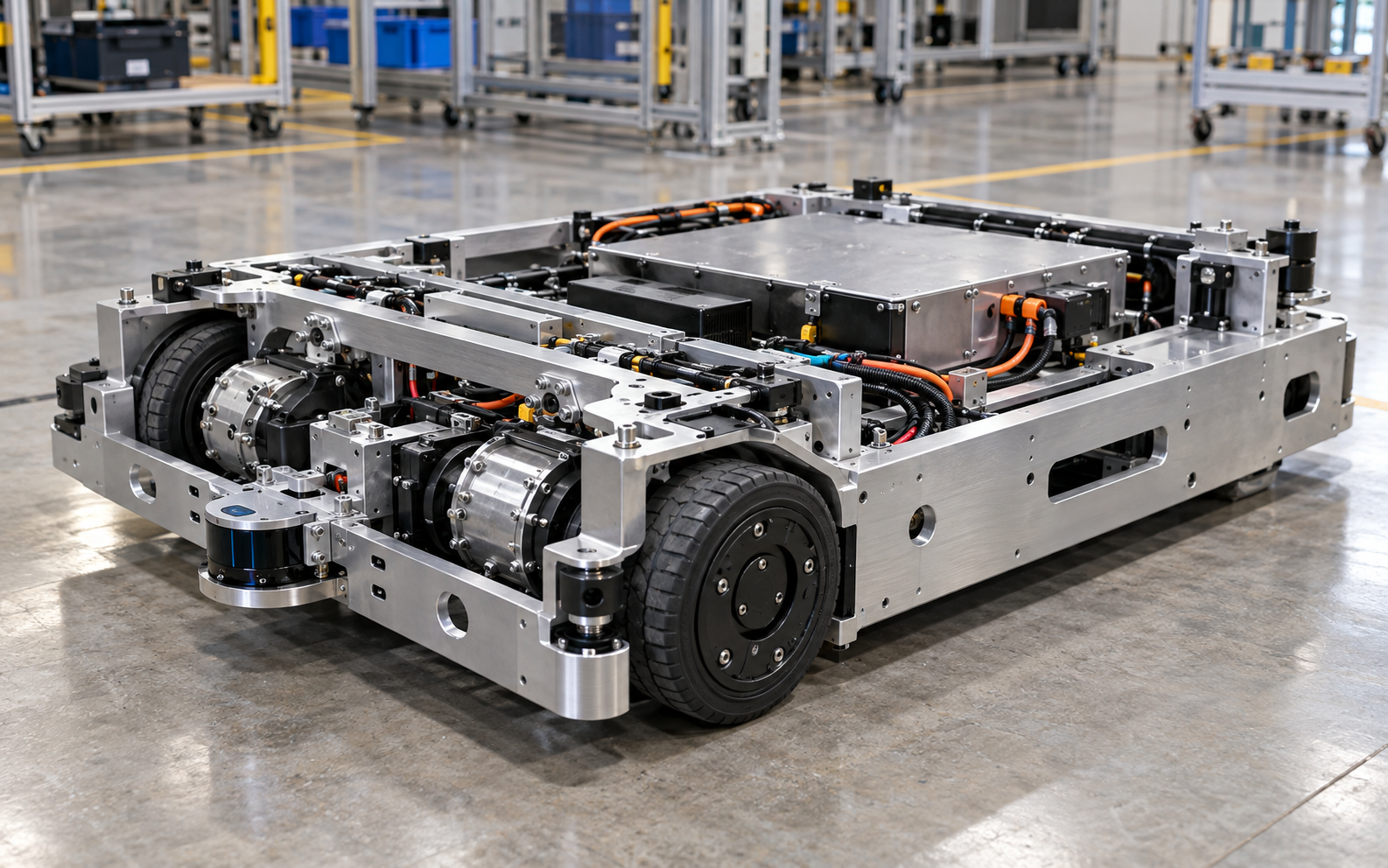 AGV chassis components and wheel assembly